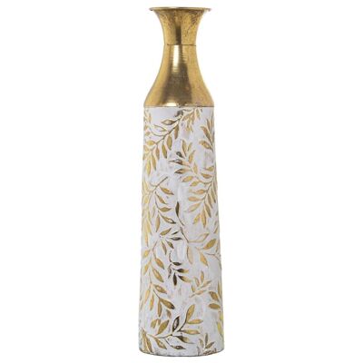 JARRÓN METAL DORADO/BLANCO _°17X65CM LL53005