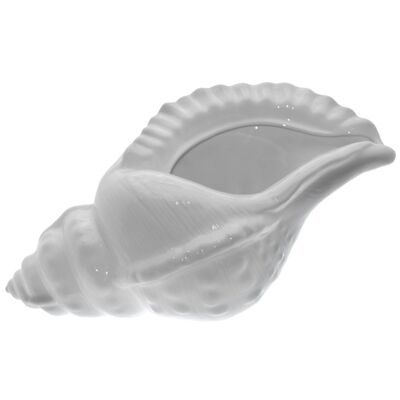 WEISSE CONCH-KERAMIKVASE_46X24X25CM LL54564