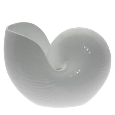 VASE EN CÉRAMIQUE COQUILLE BLANCHE _27X13X20CM LL54566