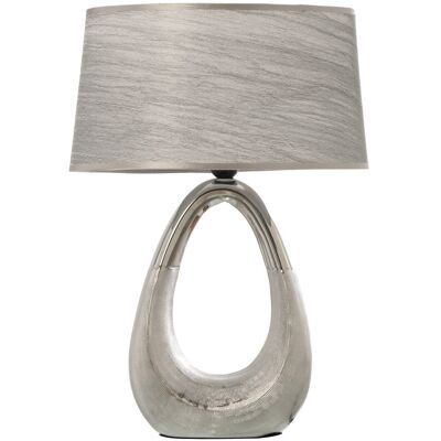 LÁMPARA SOBREMESA CERÁMICA PLATA+57230-1XE27-MAX40W, NO INC _38X24X54CM, BASE: 41CM ALTO LL57229
