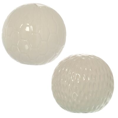 BEIGE CERAMIC BALL ASSORTED _°10CM LL57312