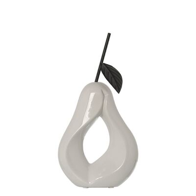 FIGURA CERÁMICA PERA 30CM BLANCA+99916(RABILLO DE HIERRO) _15,5X7X30CM LL57460