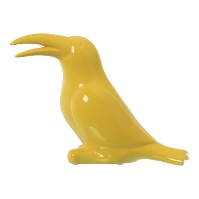 TUCANO FIGURA GIALLO BRILLANTE CERAMICA 31X11X23CM LL57605