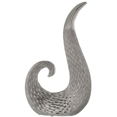 ABSTRACT SILVER CERAMIC FIGURE 22X8.5X39CM LL58778