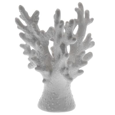 FIGURA CORAL CERÁMICA BLANCO 15,5X13,5X20CM LL58833