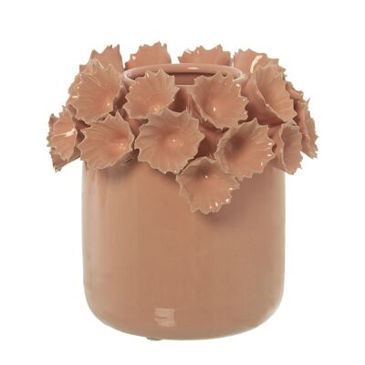 VASO CERAMICA ROSA 18.5CM 18X18X18.5CM LL59810