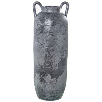 VASE CERAMIQUE A ANSES 50CM VIEUX ARGENT _°18X50CM LL60104