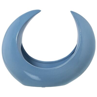 GLOSS LIGHT BLUE CERAMIC MOON CENTER _34X14X28CM LL60262