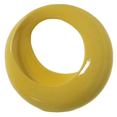 GLOSSY YELLOW CERAMIC RING CENTER _°38X15CM LL60271