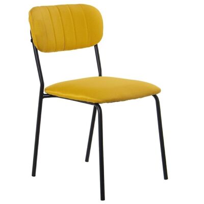 Gepolsterter Stuhl aus Senfstoff, schwarze Metallbeine, 50 x 54 x 81 cm, hoch.SITZ: 46CM LL60323