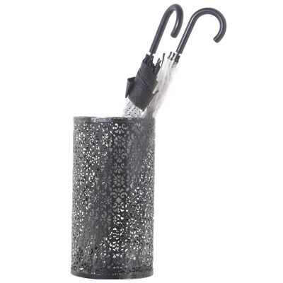 Schirmständer aus schwarzem Metall, 24 x 45 cm, LL60334