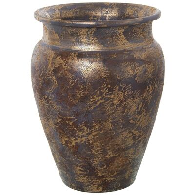 VASO DA FIORIERA IN CERAMICA 40CM ORO ANTICO °32X40CM LL60432