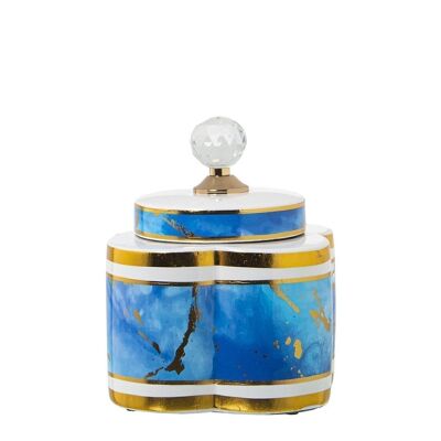 TIBOR CERAMICA BIANCO/BLU/ORO °18X20CM LL60664