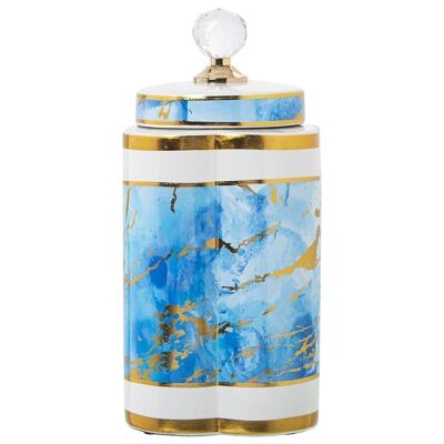 TIBOR CERAMICA BIANCO/BLU/ORO °18X30CM LL60665