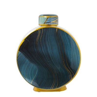 TIBOR CERAMIC ROUND WAVESBLUE/GOLD 23X8X28CM LL60682