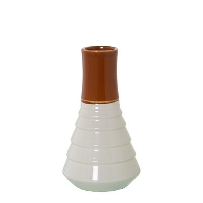 CERAMIC VASE 23CM TERRACOTTA/ CREAM °13X23CM LL60811