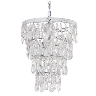 WHITE METAL/ACRYLIC CEILING LAMP, 1XE27, MAX.40W °23X34CM, CABLE:48CM LL61270