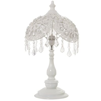 LÁMPARA SOBREMESA METAL BLANCO/ACRÍLICO,1XE27,MAX.40W NO IN °35X60CM LL61278