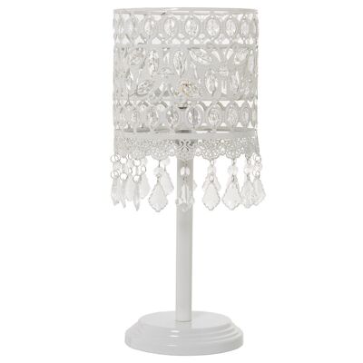 WHITE METAL/ACRYLIC TABLE LAMP, 1XE14, MAX.40W NO IN °19X44CM LL61285