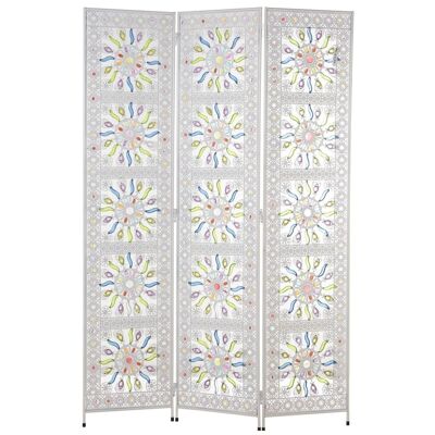 SCHERMO IN METALLO BIANCO ANT./COLORI ACRILICI 120X3X172CM LL61295