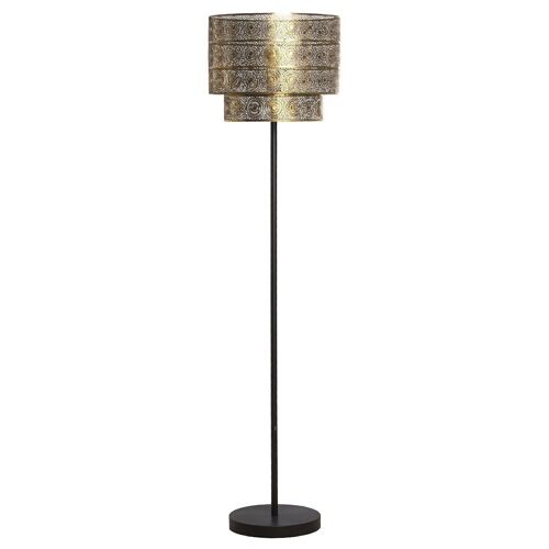 LÁMPARA DE PIE METAL DORADA,1XE27, MAX.60W, BASE:ø28CM °39X155CM, PANTALLA:°39X31CM LL61314