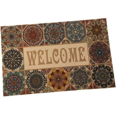 POLYESTER DOORMAT WITH PVD PVC BACK WELCOME _60X40X1CM LL63246
