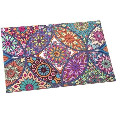 POLYESTER-FUSSMATTE MIT PVC-RÜCKSEITE MANDALA 60X40X1CM LL63273