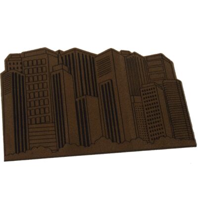 POLYESTER DOORMAT WITH PVC BACK BUILDINGS 60X40X1CM LL63277