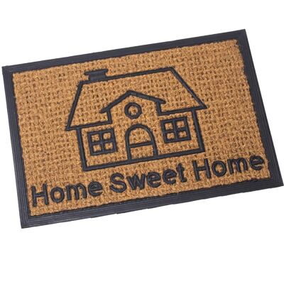 Fußmatte aus Kokosfaser und Gummi, 40 x 60 cm, „Home Sweet Home“, 40 x 60 x 1 cm, LL63288