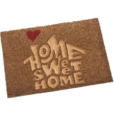 Fußmatte aus Kokosfaser, 40 x 60 cm – Home Sweet Home – Natur, 40 x 2 x 60 cm, LL63292