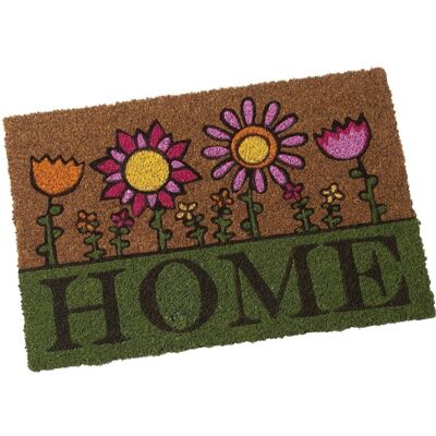 Fußmatte aus Kokosfaser, Blumen, Zuhause, Natur + Farben, 40 x 60 x 2 cm, LL63301