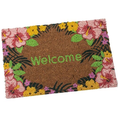 FELPUDO FIBRA DE COCO FLORES-WELCOME- _40X60X2CM LL63306