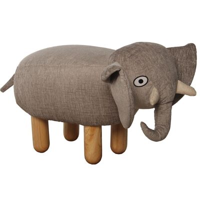 CHILDREN'S ELEPHANT POUF WITH PINE/POLYESTER WOODEN LEGS _50X29X32CM, LEG ASSEMBLY LL65944