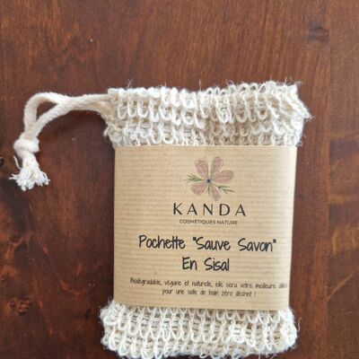 Pouch "Save soap" in Sisal