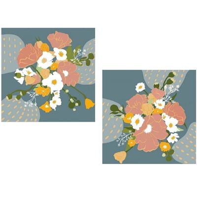 CANVAS PICTURE 60X60CM ASSORTED FLOWERS _60X3X60CM LL69057