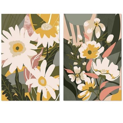 CANVAS PICTURE 60X90CM ASSORTED FLOWERS _60X3X90CM LL69076