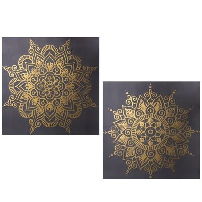 LEINWANDBILD 100X100CM MANDALAS SCHWARZ/GOLD SORTIERT _100X6X100CM LL69098