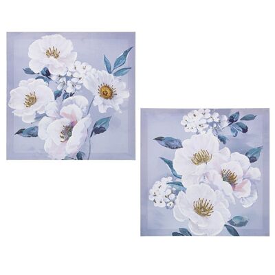 CANVAS PICTURE 40X40CM ASSORTED FLOWERS _40X3X40CM LL69133