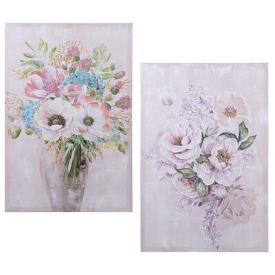 CANVAS PICTURE 60X90CM ASSORTED FLOWERS _60X3X90CM LL69143