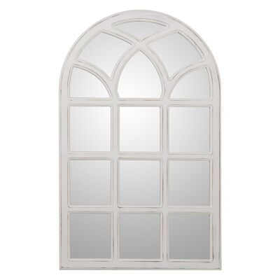 WHITE WOOD WINDOW MIRROR 50X1.4X80CM, WOOD: DM LL70051