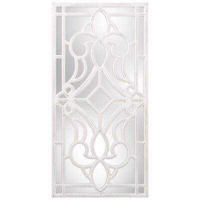 RETABLE OUVERT EN BOIS AVEC MIROIR DECAPÉ BLANC 40X80X1.4CM, BOIS : DM LL70068