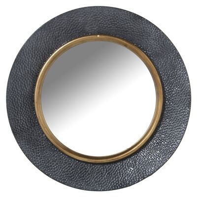 MIROIR ROND ø65CM NOIR/MÉTAL DORÉ °65X4CM, INT:°41CM LL71701