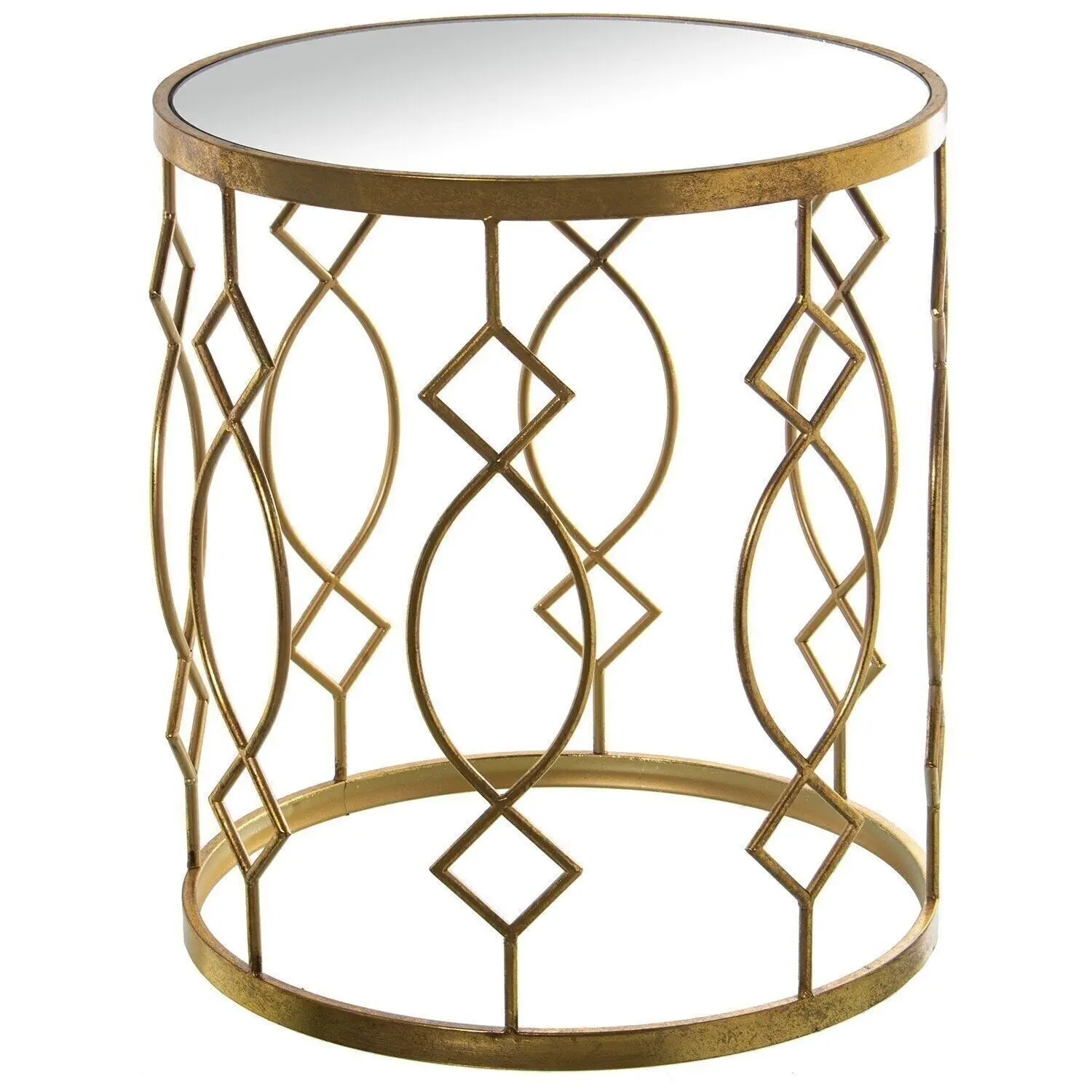 Buy wholesale GOLDEN METAL AUXILIARY TABLE AND MIRROR °49X54CM LL71711