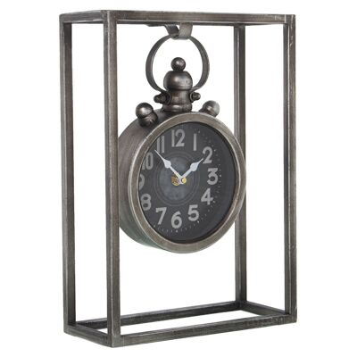 HORLOGE DE TABLE EN MÉTAL AVEC SUPPORT, BATTERIE : 1XAA NON INCLUSE 23X10X33CM, HORLOGE : 15X4,5X23CM LL71722