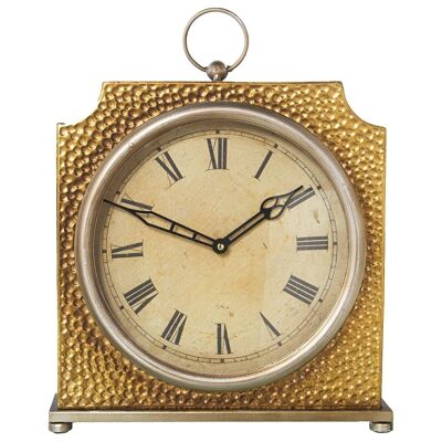 GOLD/CHAMPAGNE METAL TABLE CLOCK, BATTERY: 1XAA NOT INCLUDED 31X9X33/40CM, DIAL: °23CM LL71723