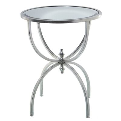 SILVER METAL AND MIRROR AUXILIARY TABLE °49X62CM LL71727