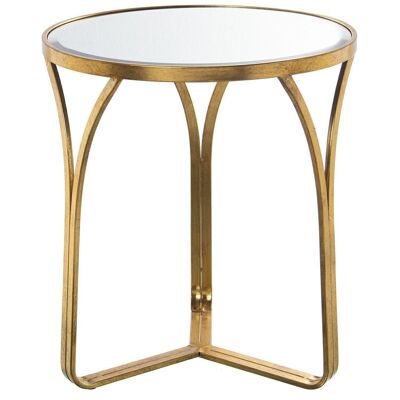 GOLDEN METAL AUXILIARY TABLE AND MIRROR °54X59CM LL71728