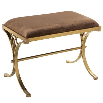 GOLDEN METAL BENCH BROWN VELVET 60X37X46CM, HIGH.LEGS:39CM LL71730