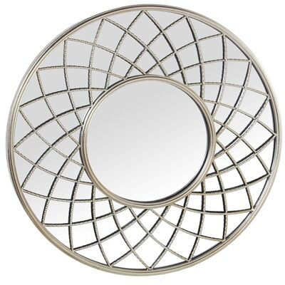 SILVER METAL ROUND MIRROR °84X5CM, INT:°38CM LL71749