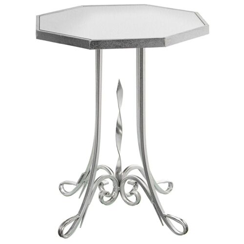 MESA AUXILIAR METAL PLATEADO YESPEJO °48X60CM LL71753